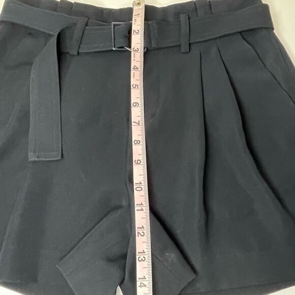 Vince Pleated Front Belted Shorts Black Size 4 - Picture 10 of 14